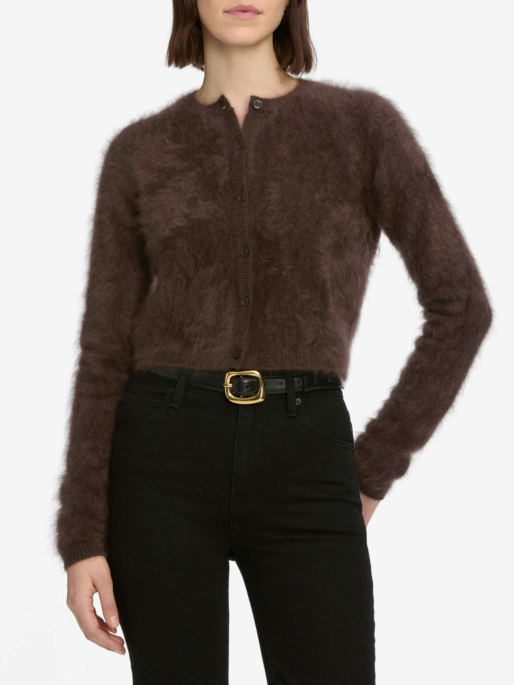 Frame The Teddy Cardigan in Coffee