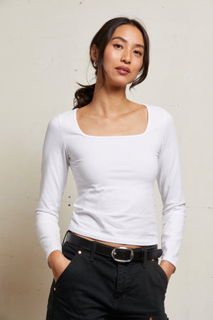perfectwhitetee Maeve 90s Jersey Tee in White