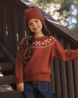 Rylee + Cru Fair Isle Sweater in Ruby