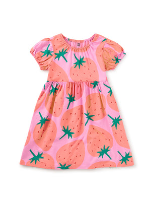 Tea Collection Puff Sleeve Empire Dress in Fresas Favoritas