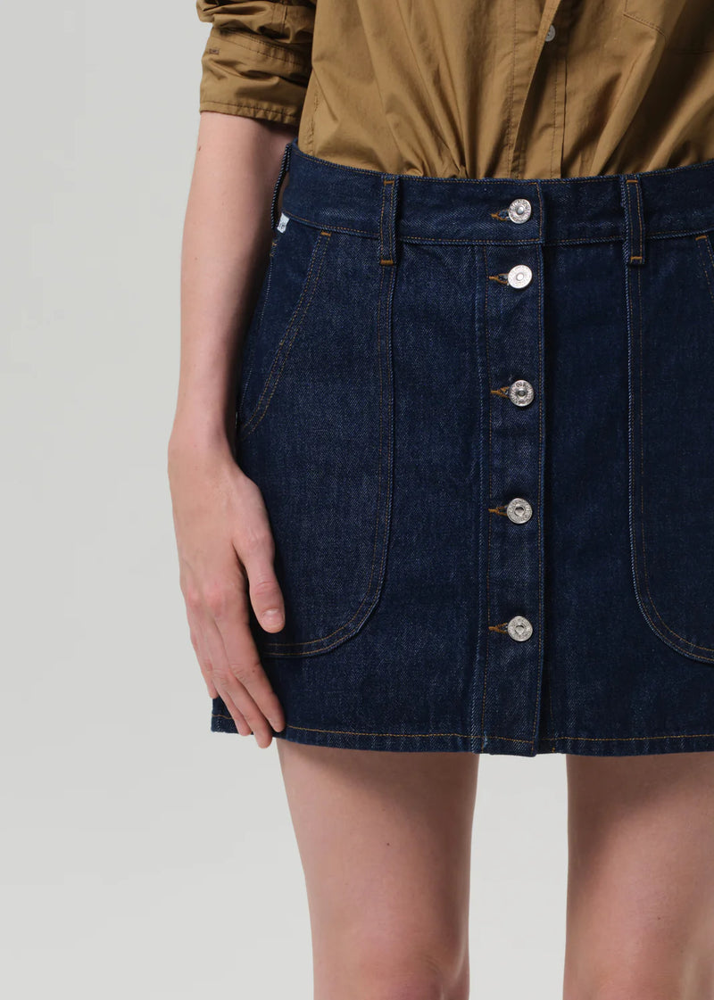 Citizens of Humanity Curved Pocket Mini Skirt in Amherst