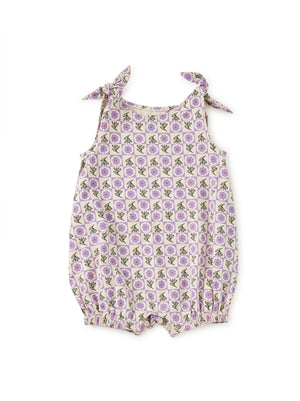 Tea Collection Tie Shoulder Baby Romper in Tile Floral