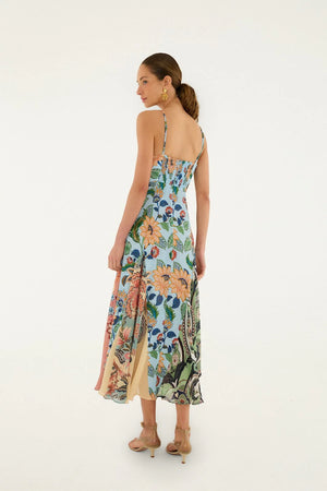 Farm Rio Delhi Sleeveless Maxi Dress in Light Blue Floral