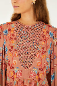 Farm Rio Boho Dress in Mocha