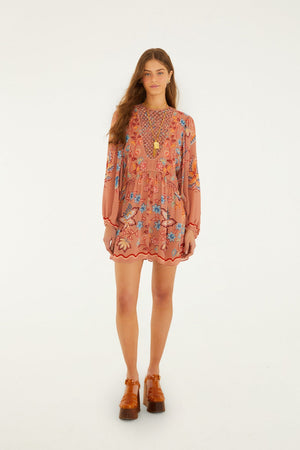 Farm Rio Boho Dress in Mocha