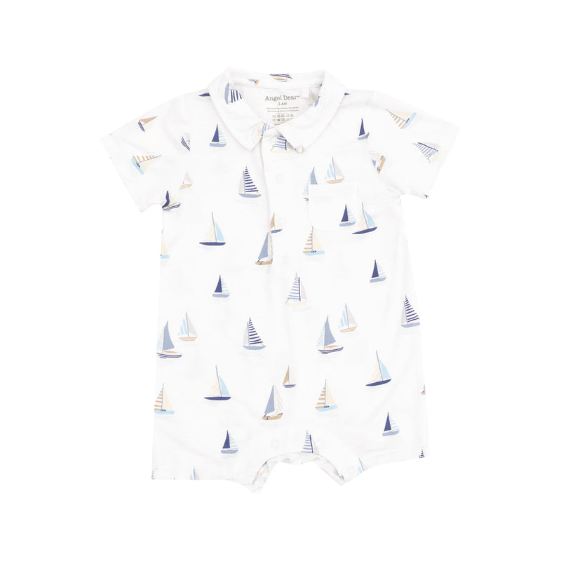 Angel Dear Sailboats Blue Polo Shortie