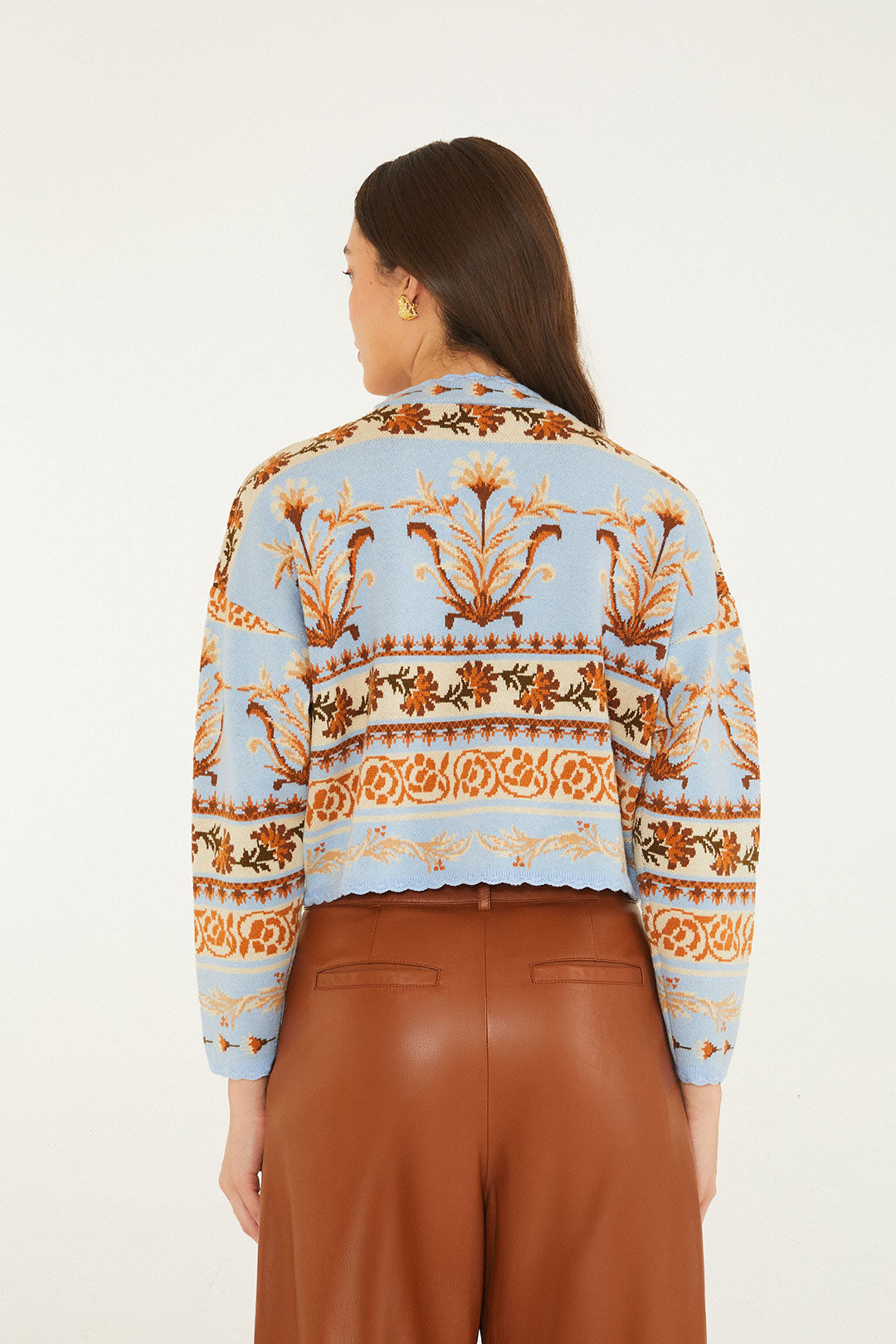 BLOOMING GARDEN LIGHT BLUE KNIT CARDIGAN