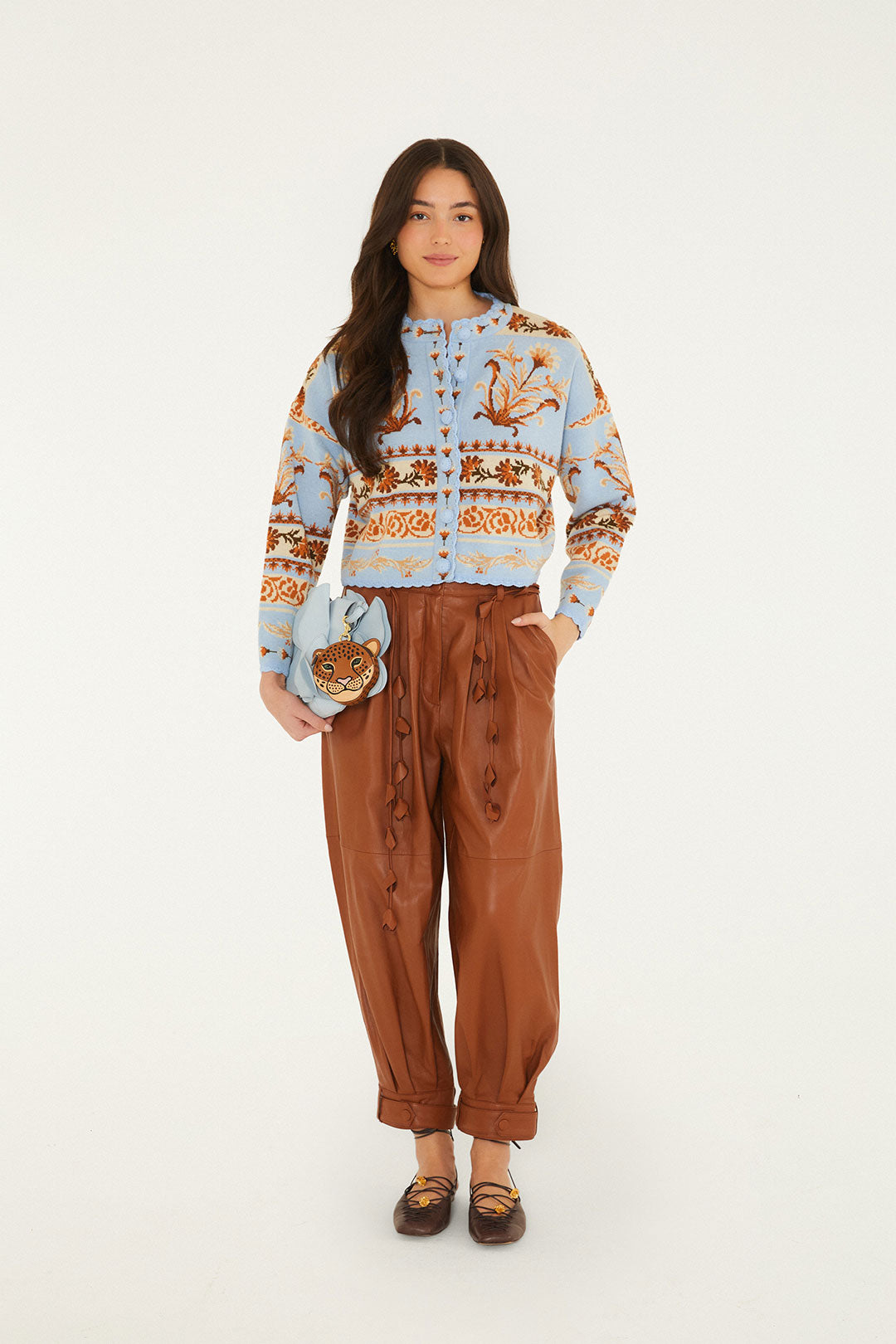 BLOOMING GARDEN LIGHT BLUE KNIT CARDIGAN