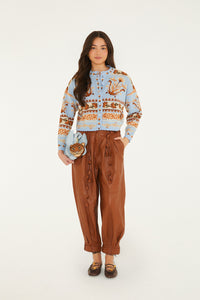 BLOOMING GARDEN LIGHT BLUE KNIT CARDIGAN