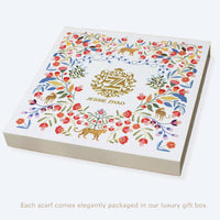 Jessie Zhao New York Double Sided Silk Scarf in Ivy Parterre