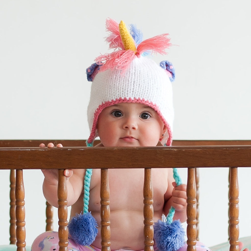 Huggalugs Earflap Beanie Hat in Unicorn