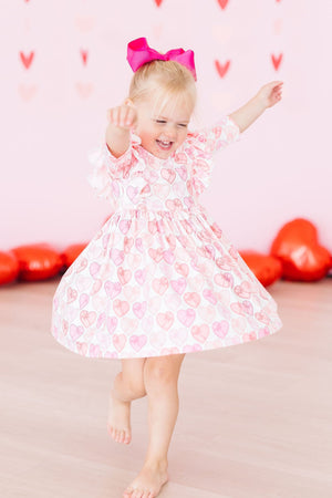 Mila & Rose Ruffle Twirl Dress in Melt My Heart