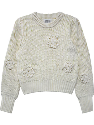 Fifteen Twenty Brylee Floral Sweater in Cream
