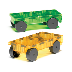 Magna-Tiles Cars 2-Piece Expansion Set:  Green & Yellow