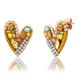 Tai Mixed Media Heart Studs