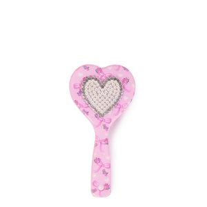 OMG Accessories Heart Bow Printed Heart Shaped Hairbrush