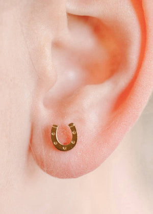 Pierced Co Lucky You Horseshoe Studs