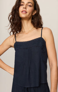 Z Supply Lille Embroidered Tank in Eclipse