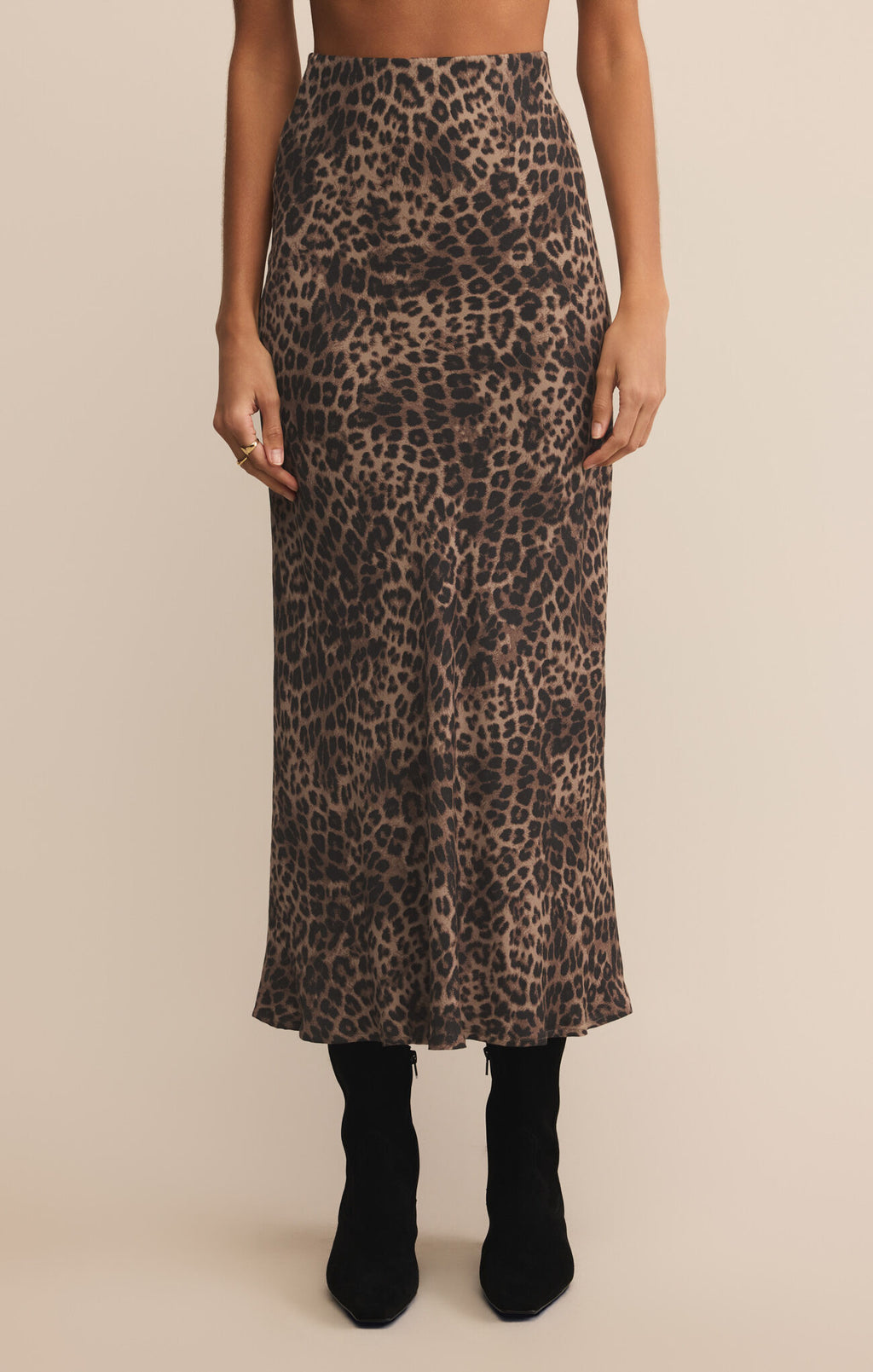 Z Supply Izabel Leopard Skirt in Desert Tan