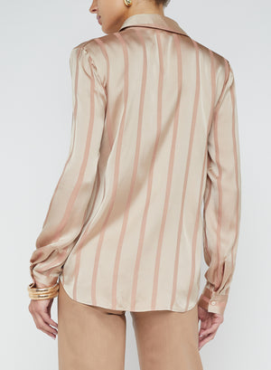 L'Agence Laurent Blouse in Champagne Multi Stripe