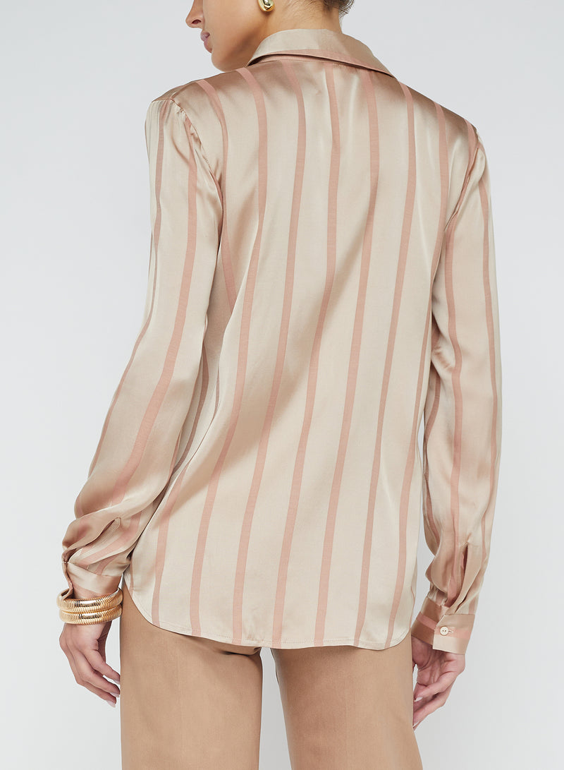 L'Agence Laurent Blouse in Champagne Multi Stripe