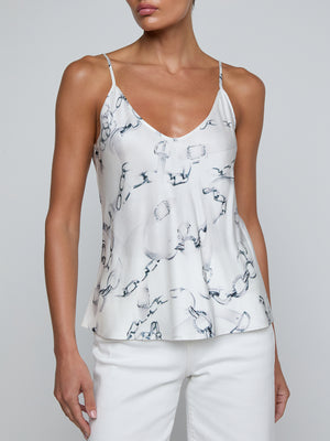 L'Agence Lexi Camisole in Ivory/Grey