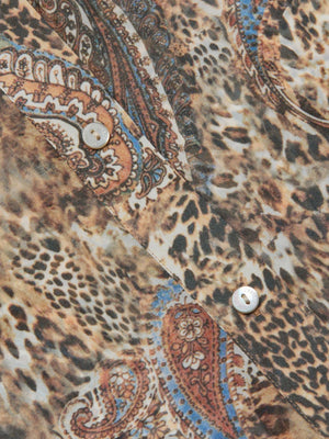 L'Agence Cosette Button-Down Shirt in Valencia Leopard