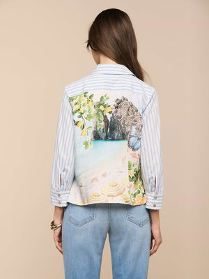 L'Agence Fawn Scarf Blouse in Multi Beach Scarf