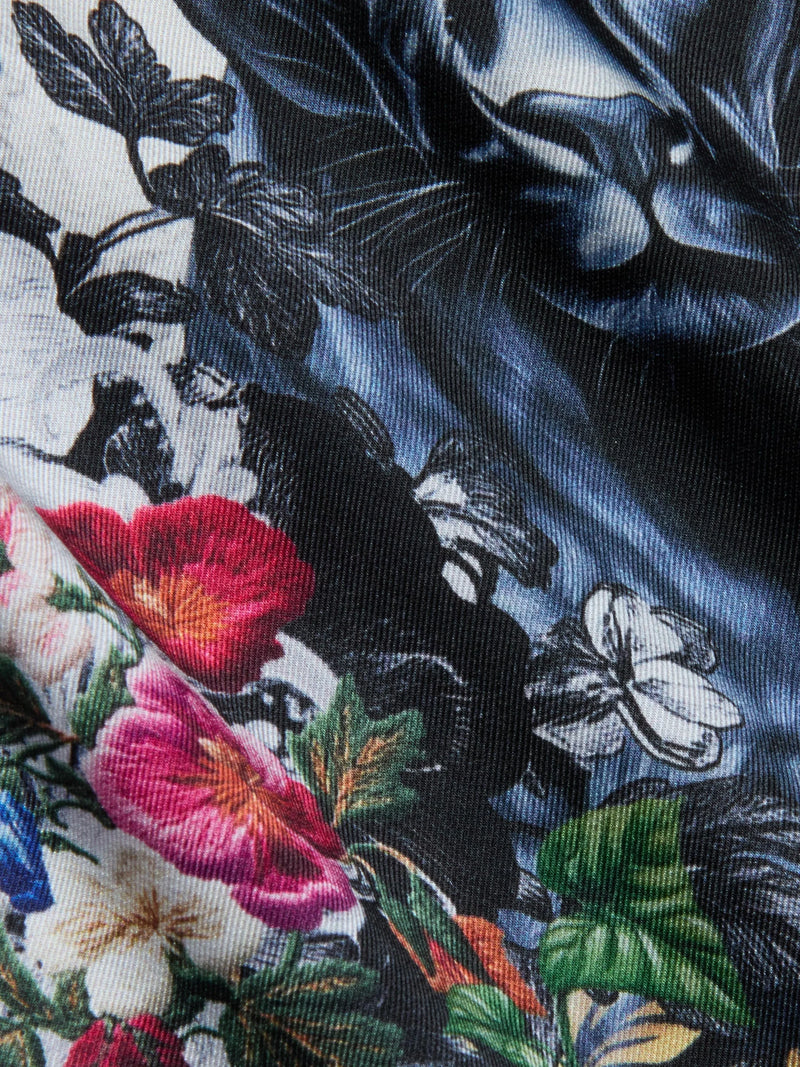 L'Agence Fawn Scarf Back Top in Floral Panther