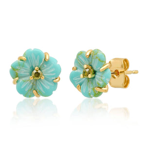 Tai Jewelry - Stone Cut Flower Post Earring