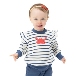 Angel Dear Ruffle Sweatshirt in Sailor Sea Creatures Applique