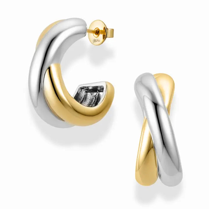 Mod + Jo Sullivan Two Toned Hoops in Gold/Silver