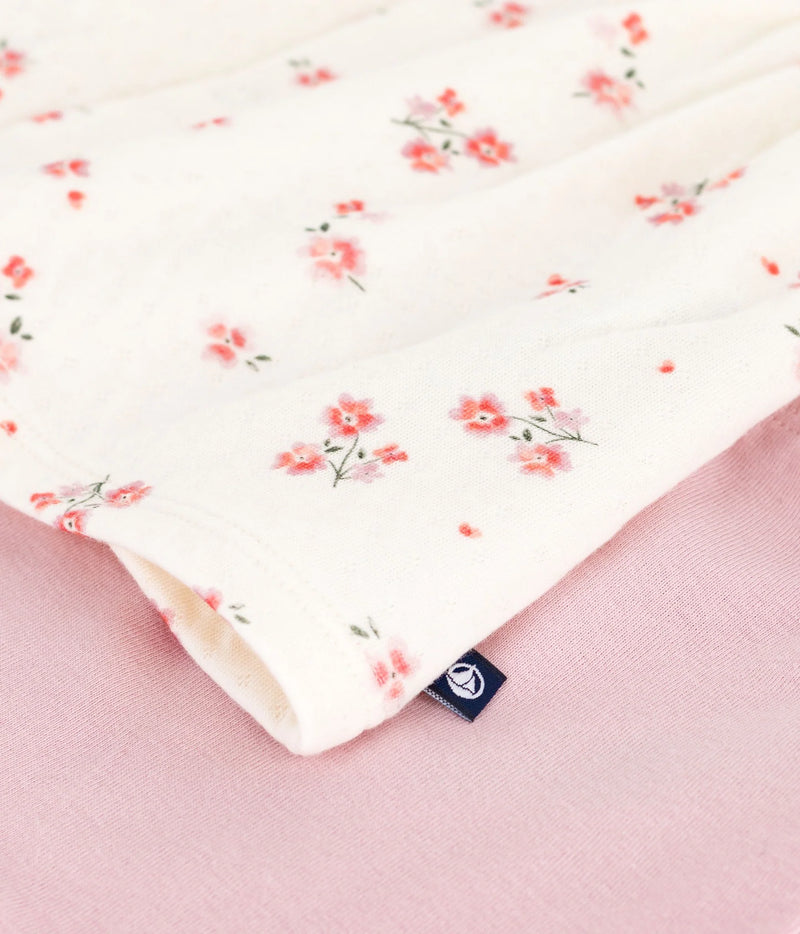 Petit Bateau Baby Floral Dress and Legging Set in Cream Multi