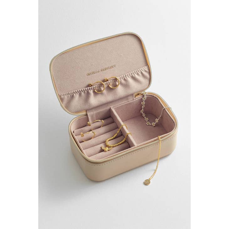 Estella Bartlett Tiny Rectangle Mini Jewelry Box in Taupe Weave