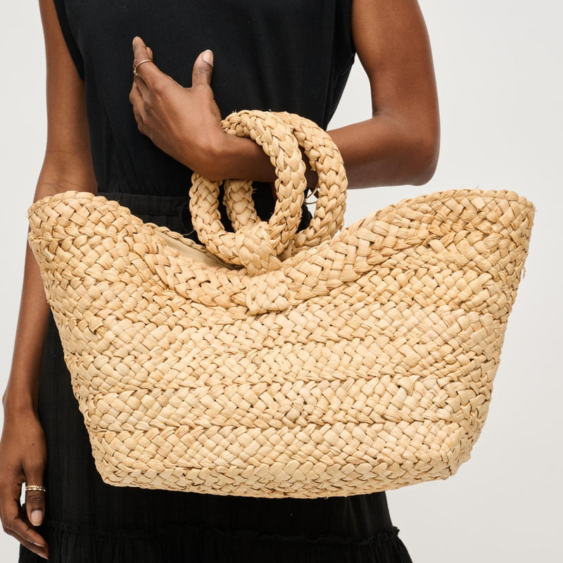 Urban Expressions Edith Ring Handle Tote Bag in Natural