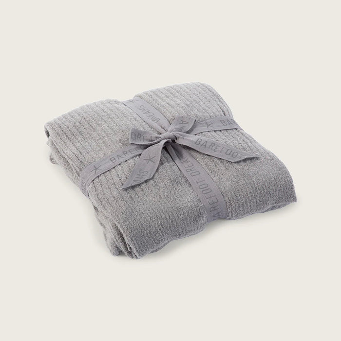 Barefoot Dreams CozyChic Lite Ribbed Throw Blanket in Pewter