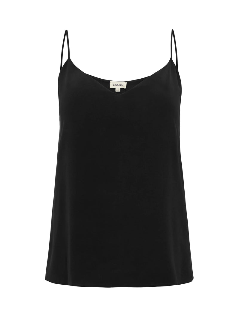 L'Agence Jane Spaghetti Strap Top in Black