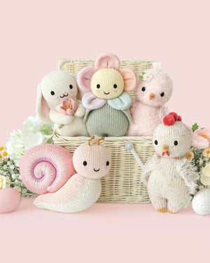 Cuddle + Kind Baby Bunny with Blooming Tulip