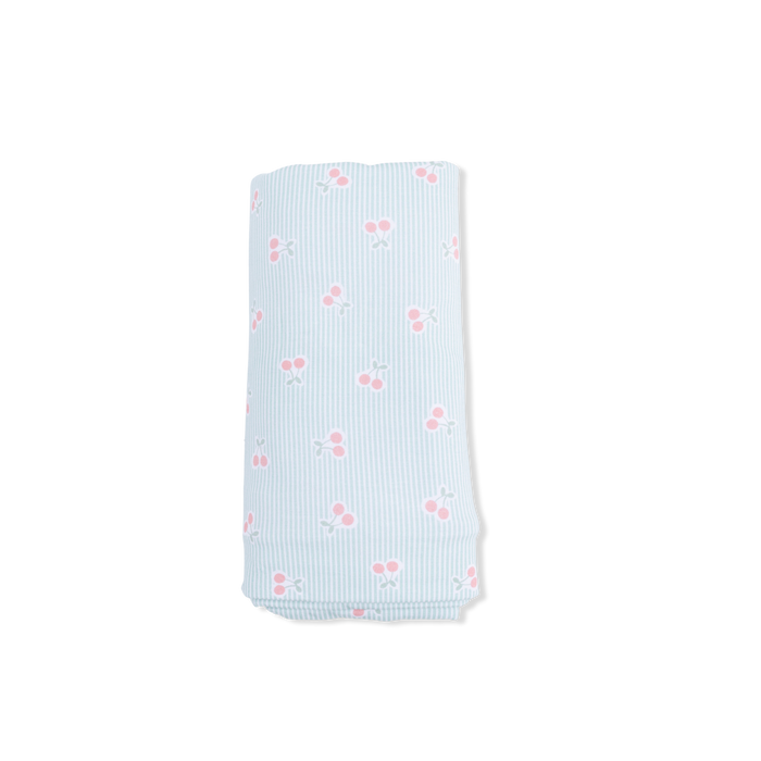 Angel Dear Swaddle Blanket in Tiny Cherry Stripe