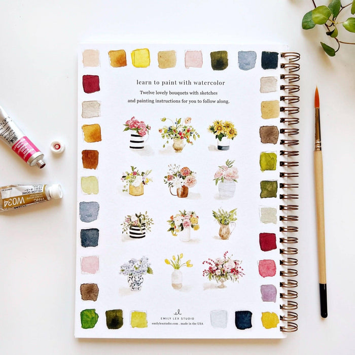 emily lex studio Bouquets Watercolor Workbook