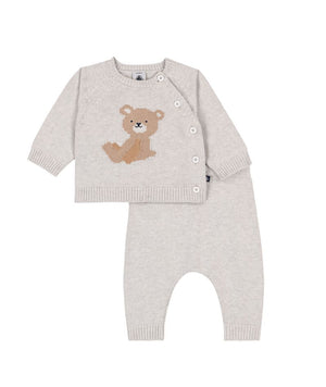 Petit Bateau Knit Set with Bear