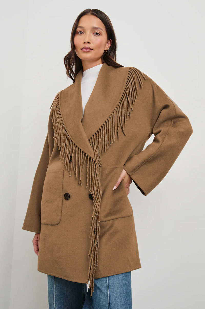 Rails Hugo Fringe Coat in Camel