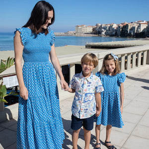 Pink Chicken Womens Sen Dress in Blue Tear Drop