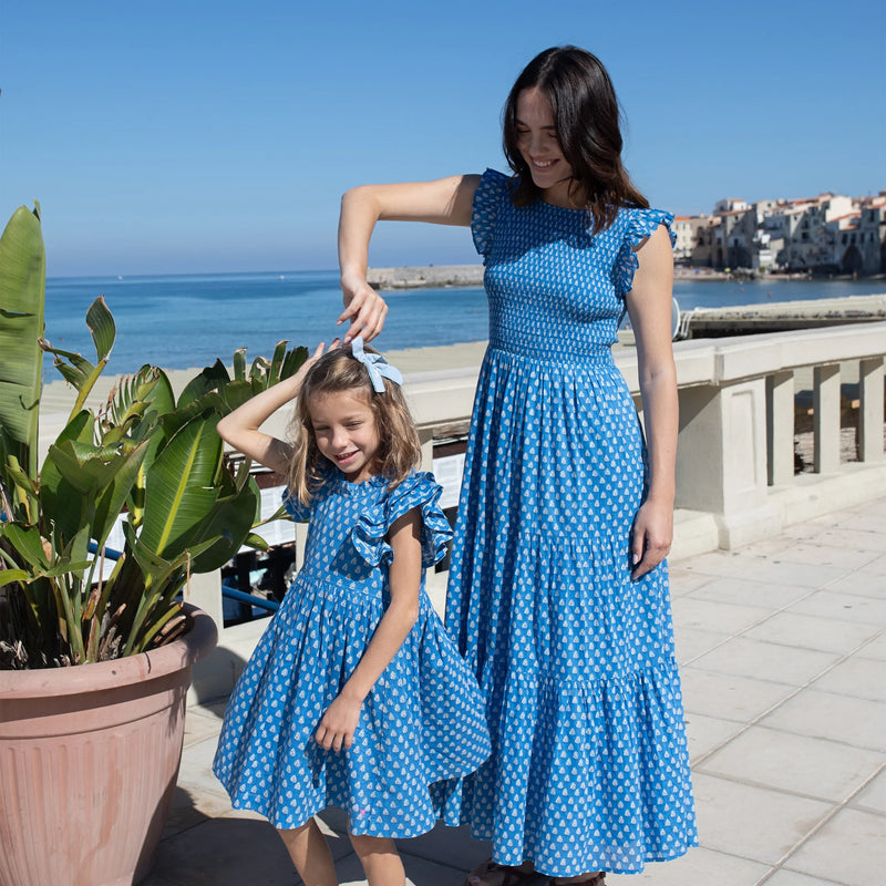 Pink Chicken Jennifer Dress in Blue Tear Drop