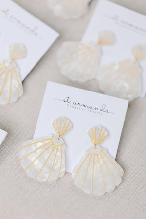 St. Armands White Tortoise Statement Shell Earrings