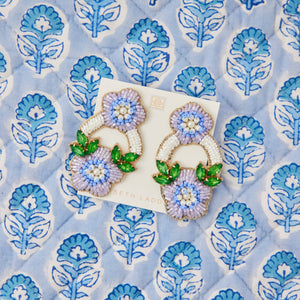 Beth Ladd Collections - East Hampton Flower Earrings in Periwinkle
