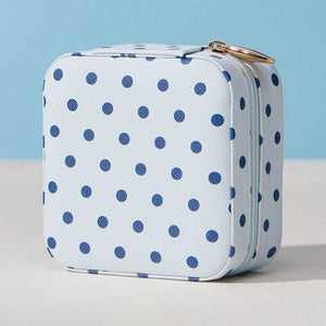 Sensibling Corp. Polka Dot Pattern Print Portable Square Jewelry Box