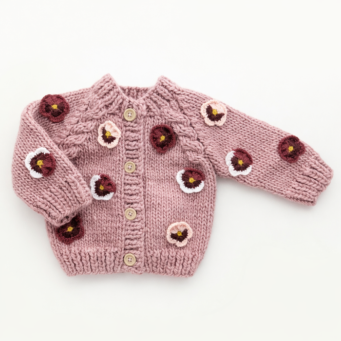 Huggalugs - Pansy Cardigan Rosy for Baby & Toddler