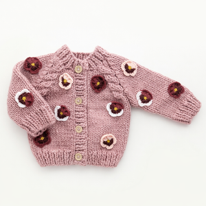 Huggalugs - Pansy Cardigan Rosy for Baby & Toddler