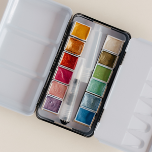 Bailey Rae Studio 12 Color Travel Metallic Watercolor Paint Palette